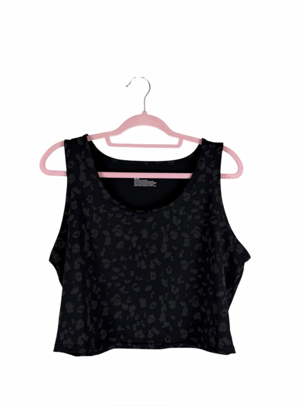 LIVI Active Black Leopard Print Crop Tank Size 18/20